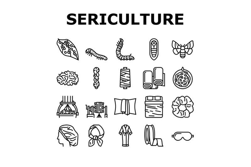 sericulture-production-business-icons-set-vector