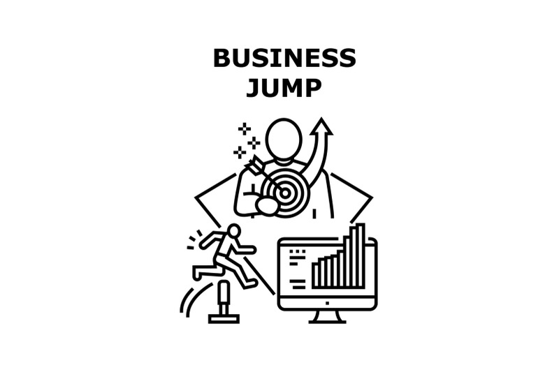 business-jump-vector-concept-black-illustration