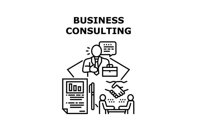 business-consulting-concept-black-illustration