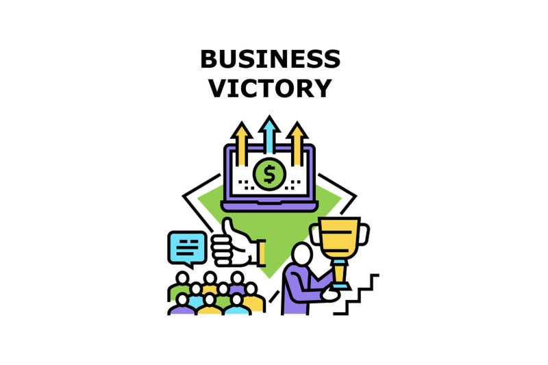 business-victory-vector-concept-color-illustration