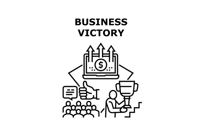 business-victory-vector-concept-black-illustration