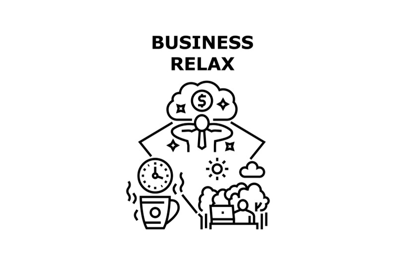 business-relax-vector-concept-black-illustration