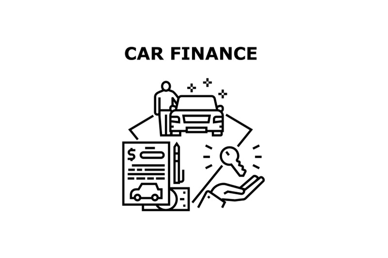 car-finance-vector-concept-black-illustration