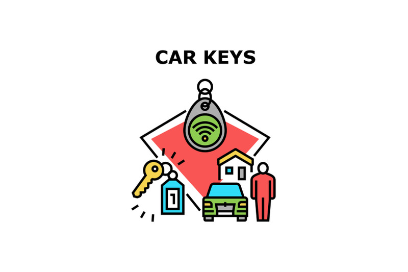 car-keys-trinket-vector-concept-color-illustration