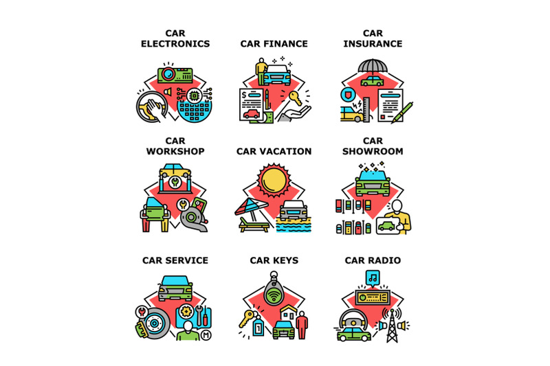 car-electronics-set-icons-vector-illustrations