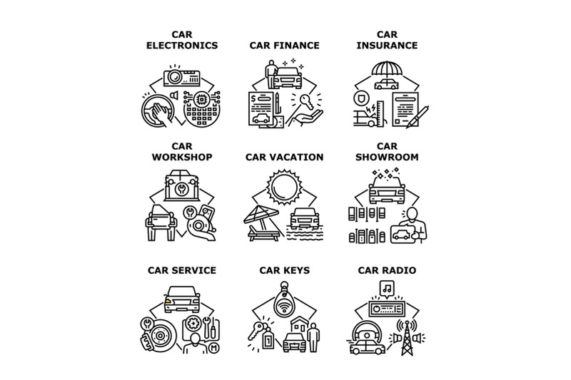 car-electronics-set-icons-vector-illustrations