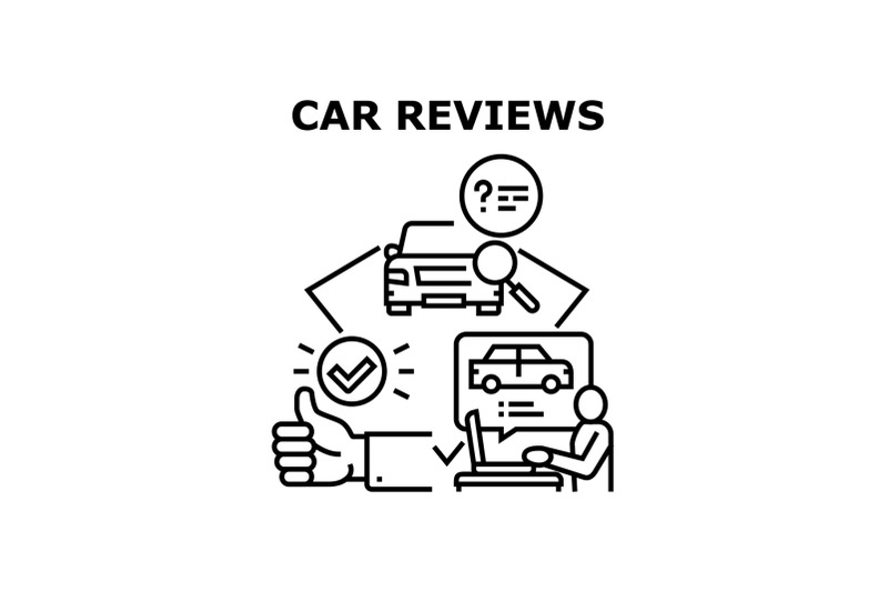 car-reviews-vector-concept-black-illustration