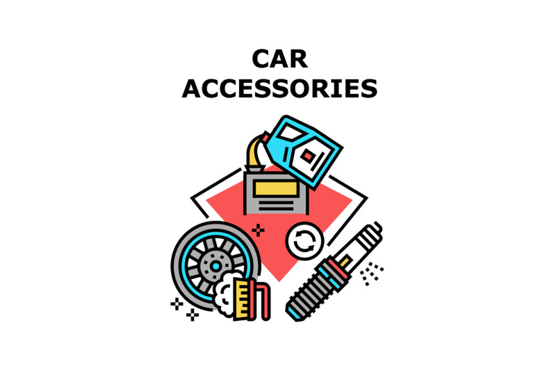 car-accessories-vector-concept-color-illustration