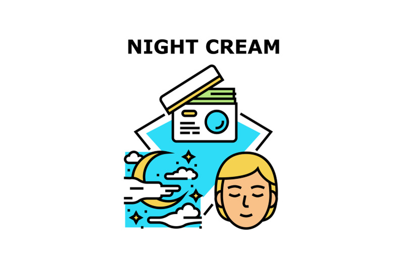 night-cream-vector-concept-color-illustration