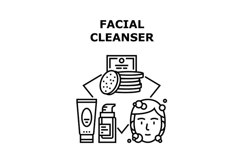 facial-cleanser-vector-concept-black-illustration