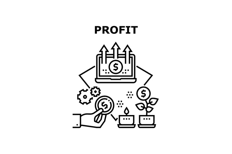 profit-and-fund-vector-concept-black-illustration