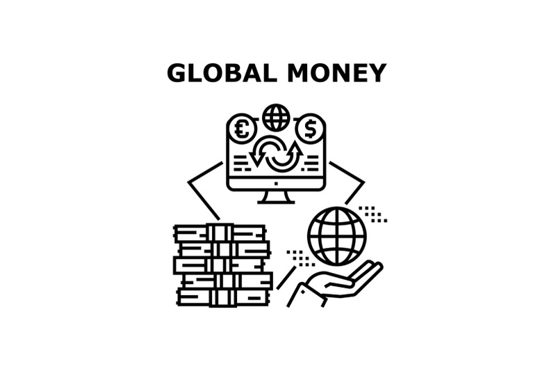 global-money-vector-concept-black-illustration