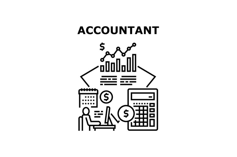 accountant-job-vector-concept-black-illustration