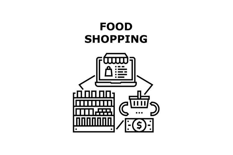 food-shopping-vector-concept-black-illustration