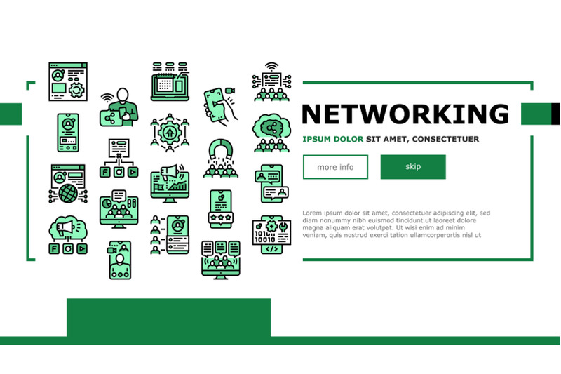 social-networking-online-app-landing-header-vector