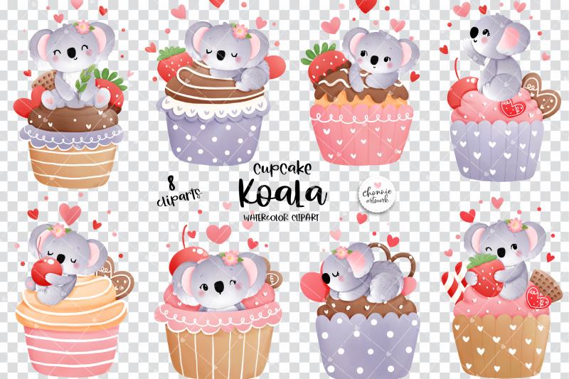 cupcake-koala-clipart-koala-birthday-clipart