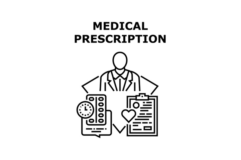 medical-prescription-concept-black-illustration