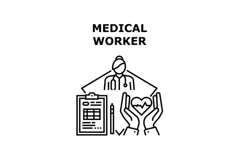 medical-worker-vector-concept-black-illustration