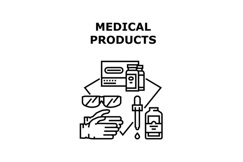 medical-products-vector-concept-black-illustration