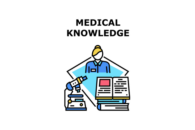 medical-knowledge-book-concept-color-illustration