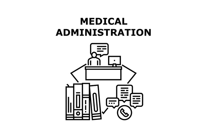 medical-administration-concept-black-illustration