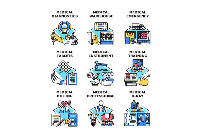 medical-healthcare-set-icons-vector-illustrations