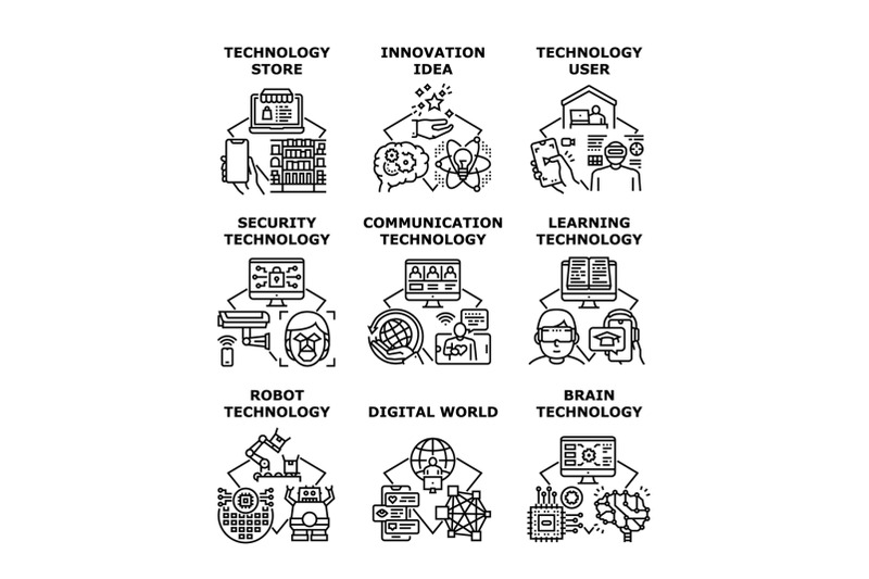 technology-network-tech-set-icon-vector-illustration