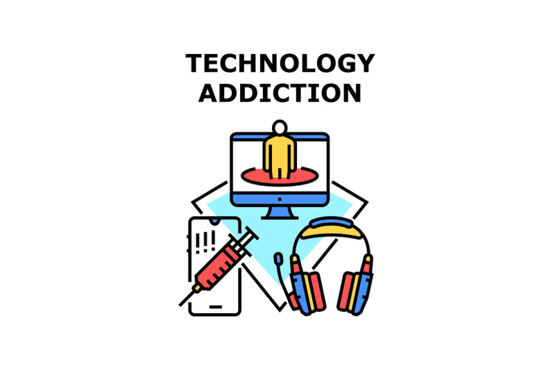 technology-addiction-icon-vector-illustration