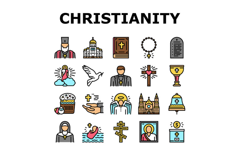 christianity-religion-church-icons-set-vector