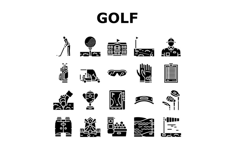 golf-sportive-game-on-playground-icons-set-vector