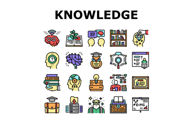 knowledge-and-mind-intelligence-icons-set-vector