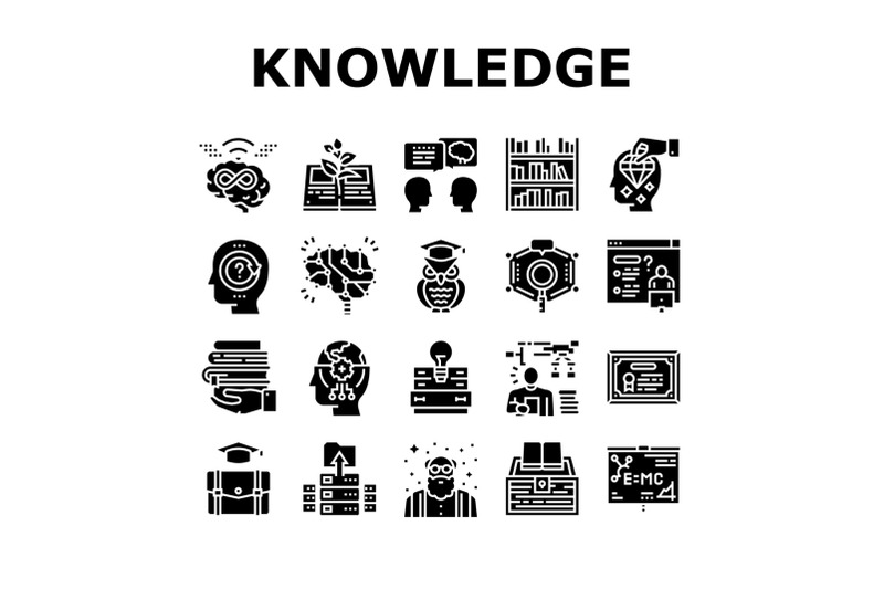 knowledge-and-mind-intelligence-icons-set-vector