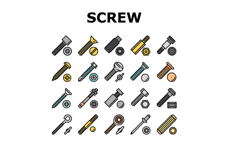 screw-and-bolt-building-accessory-icons-set-vector