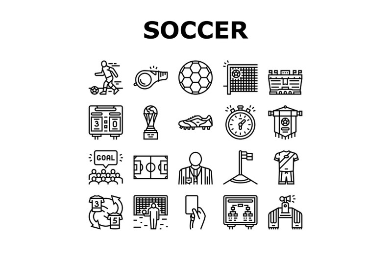 soccer-team-sport-game-on-stadium-icons-set-vector