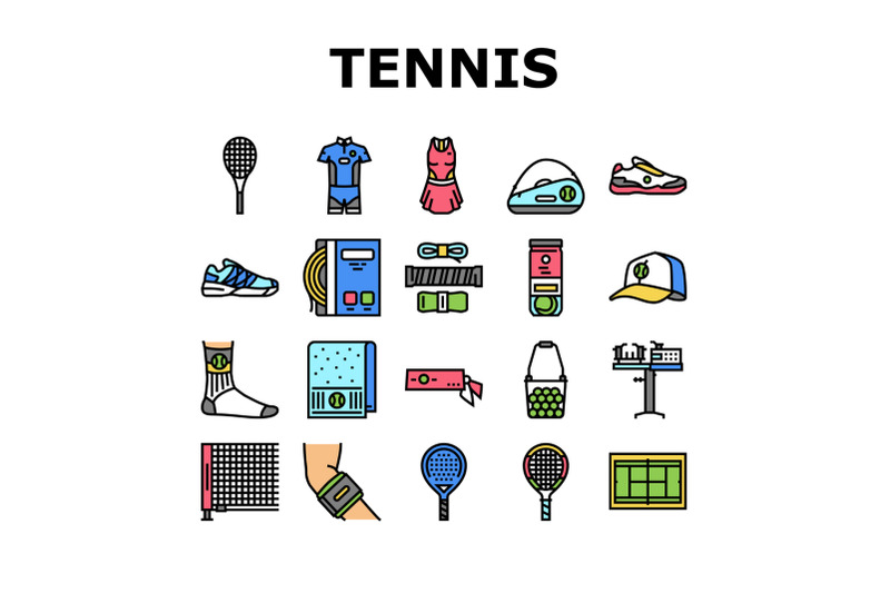 tennis-sport-game-competition-icons-set-vector