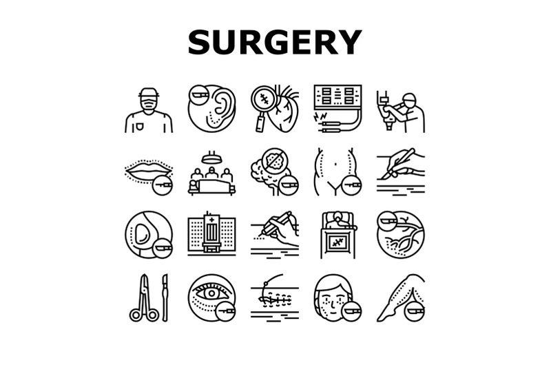 surgery-medicine-clinic-operation-icons-set-vector