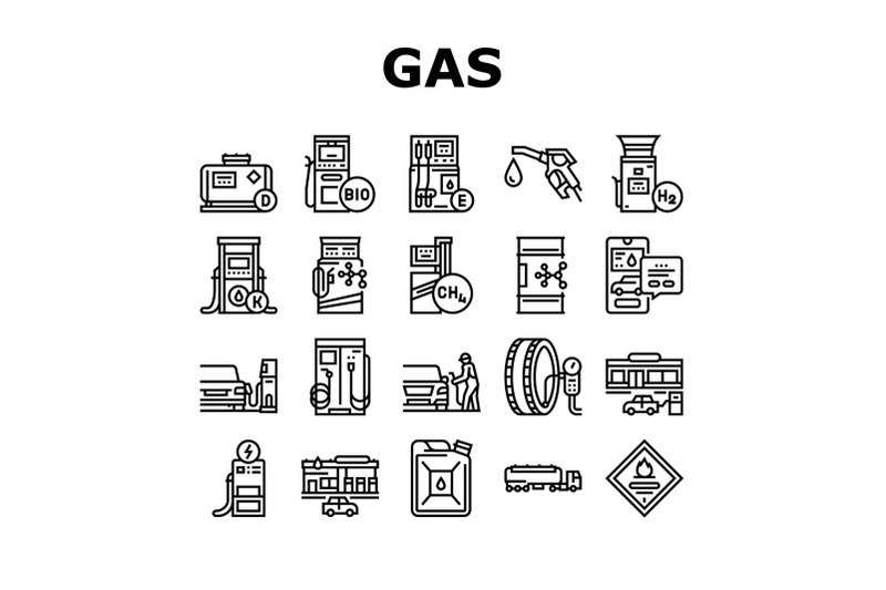 gas-station-refueling-equipment-icons-set-vector