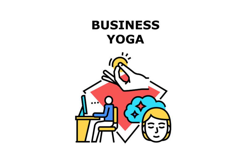 business-yoga-vector-concept-color-illustration