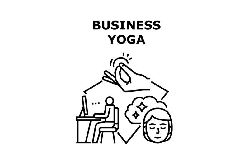 business-yoga-vector-concept-black-illustration