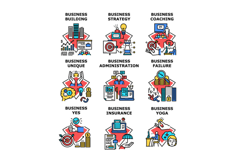 business-strategy-set-icons-vector-illustrations