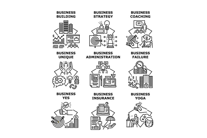 business-strategy-set-icons-vector-illustrations