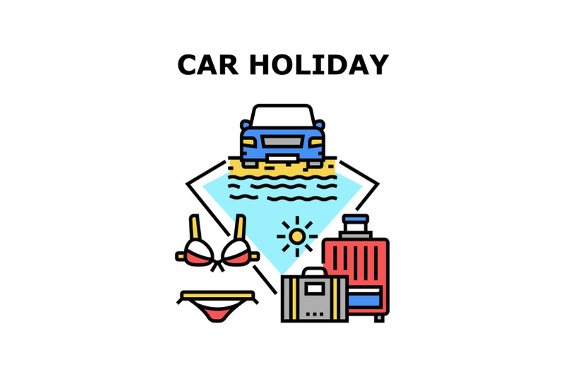 car-holiday-vector-concept-color-illustration