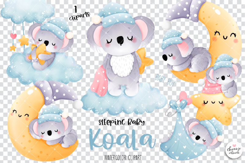 sleeping-baby-koala-clipart-baby-boy-clipart