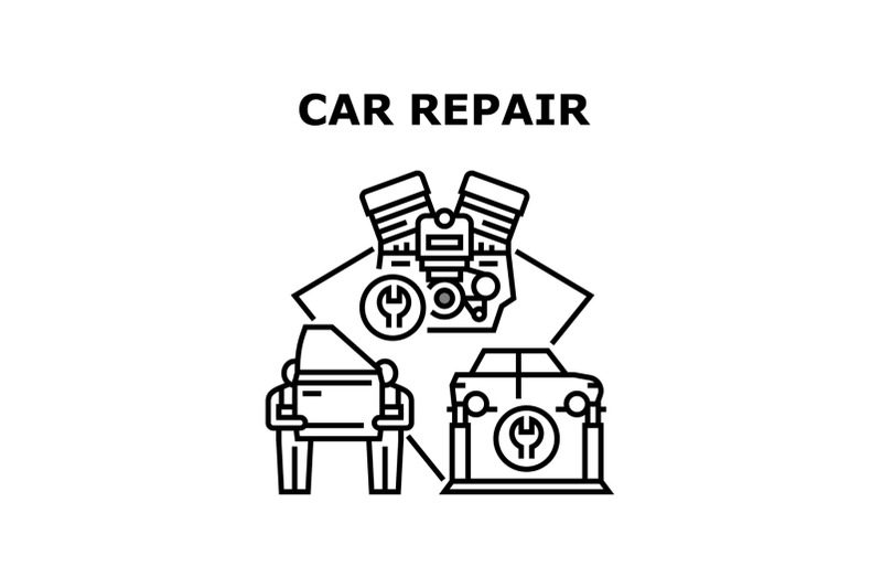 car-repair-service-concept-black-illustration