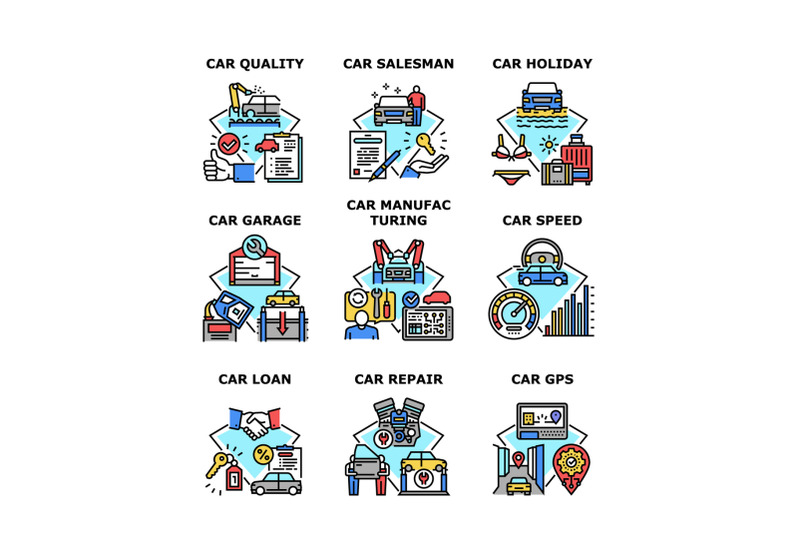 car-manufacturing-set-icons-vector-illustrations