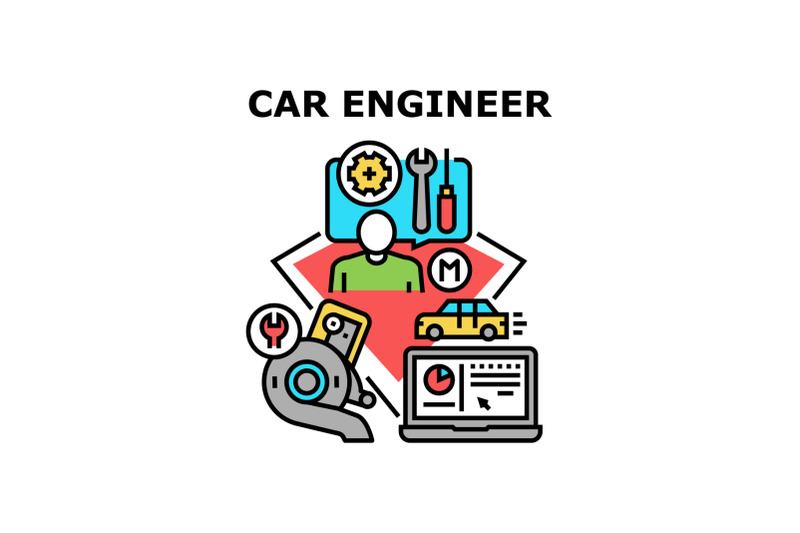 car-engineer-vector-concept-color-illustration