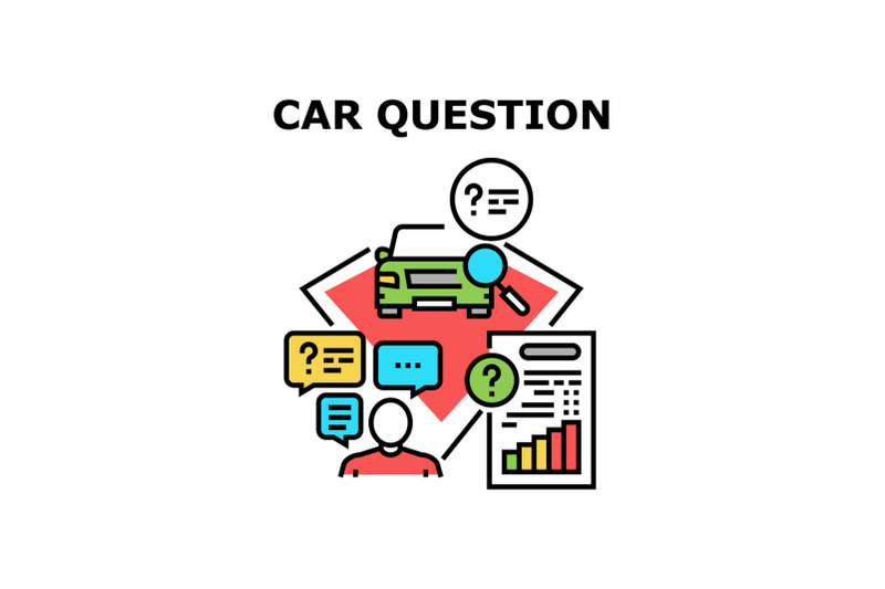 car-question-vector-concept-color-illustration