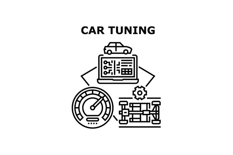 car-tuning-improvement-concept-black-illustration