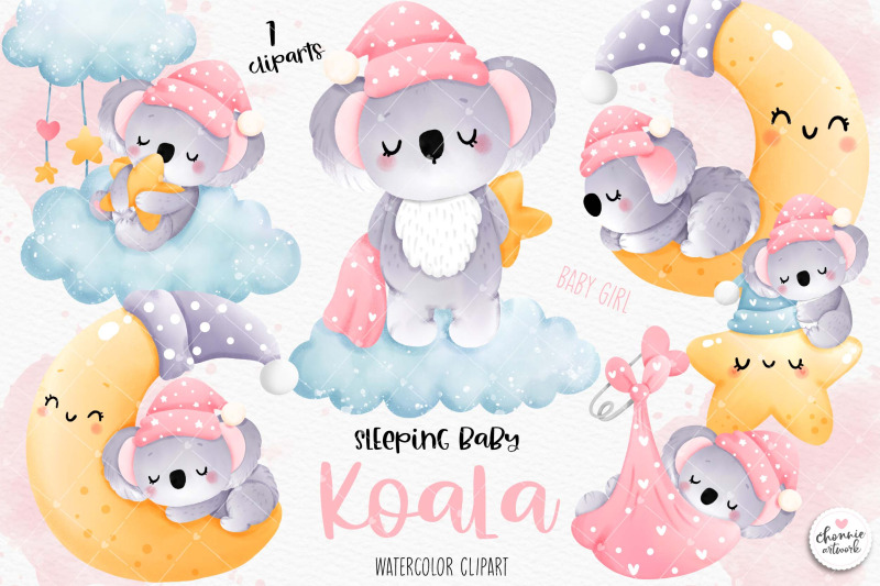 sleeping-baby-koala-clipart-baby-girl-clipart