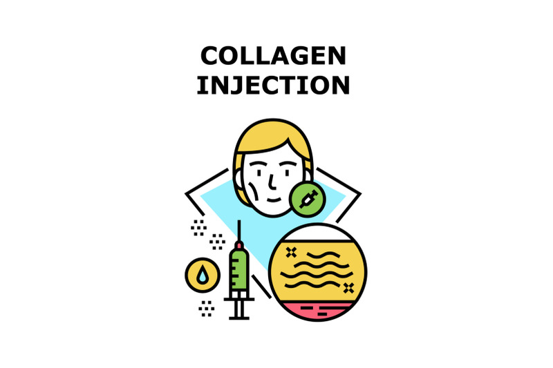 collagen-injection-concept-color-illustration